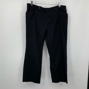 LRL Ralph Lauren Adelle cropped straight leg pants black cotton stretch 16W